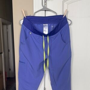 Figs plum Jogger Pants with Green Drawstring